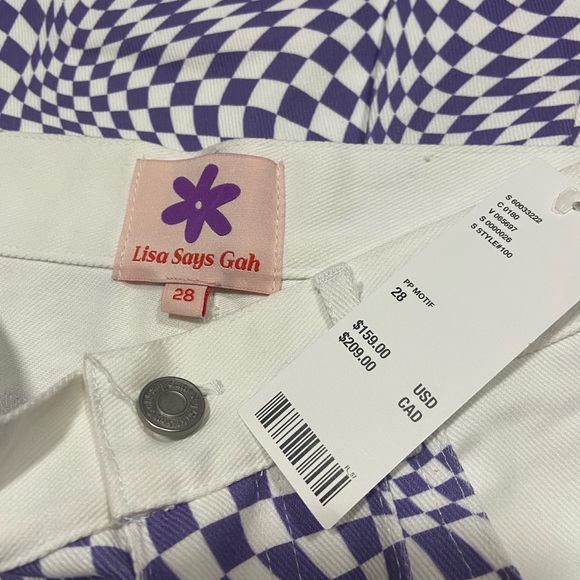 Sold out Lisa Says Gah Psychedelic Wavy Checkered Pants - Picture 5 of 5